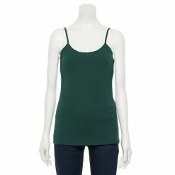 Women's Sonoma Goods For Life® Everyday Built-In Support Camisole -Sonoma Clothing Store 2433356 Deep Green