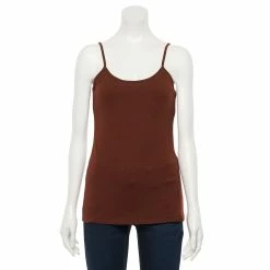 Women's Sonoma Goods For Life® Everyday Built-In Support Camisole -Sonoma Clothing Store 2433356 Spicy Chocolate