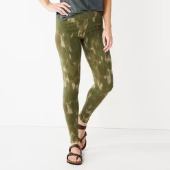 Women's Sonoma Goods For Life® Midrise Leggings -Sonoma Clothing Store 2946661 Olive Water Wash