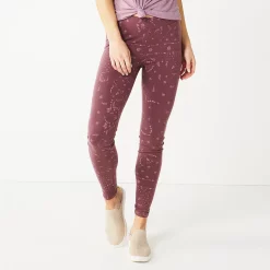 Women's Sonoma Goods For Life® Midrise Leggings -Sonoma Clothing Store 2946661 Plum Geo Floral