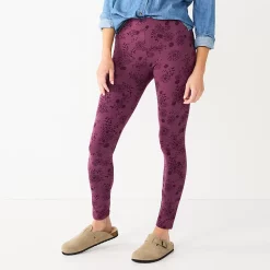Women's Sonoma Goods For Life® Midrise Leggings -Sonoma Clothing Store 2946661 Purple Floral