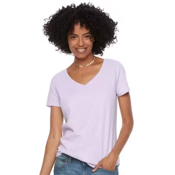 Petite Sonoma Goods For Life® Essential V-Neck Tee -Sonoma Clothing Store 3053848 Cherub Lilac