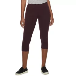 Women's Sonoma Goods For Life® Wide-Waist Capri Leggings -Sonoma Clothing Store 3584124 Burgundy