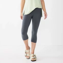 Women's Sonoma Goods For Life® Wide-Waist Capri Leggings -Sonoma Clothing Store 3584124 Gray