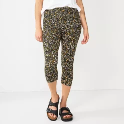 Petite Sonoma Goods For Life® Wide-Waist Capri Leggings 28 Petite Sonoma Goods For Life® Wide-Waist Capri Leggings -Sonoma Clothing Store 3590181 Black Floral