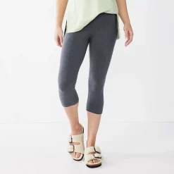 Petite Sonoma Goods For Life® Wide-Waist Capri Leggings 26 Petite Sonoma Goods For Life® Wide-Waist Capri Leggings -Sonoma Clothing Store 3590181 Gray
