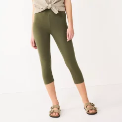 Petite Sonoma Goods For Life® Wide-Waist Capri Leggings 27 Petite Sonoma Goods For Life® Wide-Waist Capri Leggings -Sonoma Clothing Store 3590181 Olive