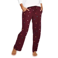 Women's Sonoma Goods For Life® Cozy Pajama Pants -Sonoma Clothing Store 4211999 Burgundy Hearts