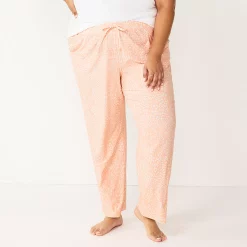 Plus Size Sonoma Goods For Life® Knit Pajama Pants -Sonoma Clothing Store 4212360 Peach Animal