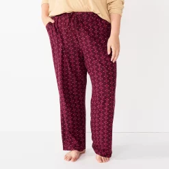 Plus Size Sonoma Goods For Life® Knit Pajama Pants -Sonoma Clothing Store 4212360 Wine West Geo