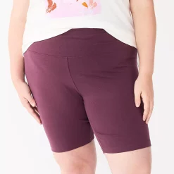Plus Size Sonoma Goods For Life® High-Waisted Bike Shorts -Sonoma Clothing Store 4891853 Plum Prune