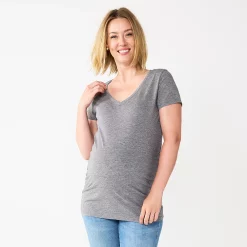 Maternity Sonoma Goods For Life® Essential V-Neck Tee 50 Maternity Sonoma Goods For Life® Essential V-Neck Tee -Sonoma Clothing Store 4980526 Grey