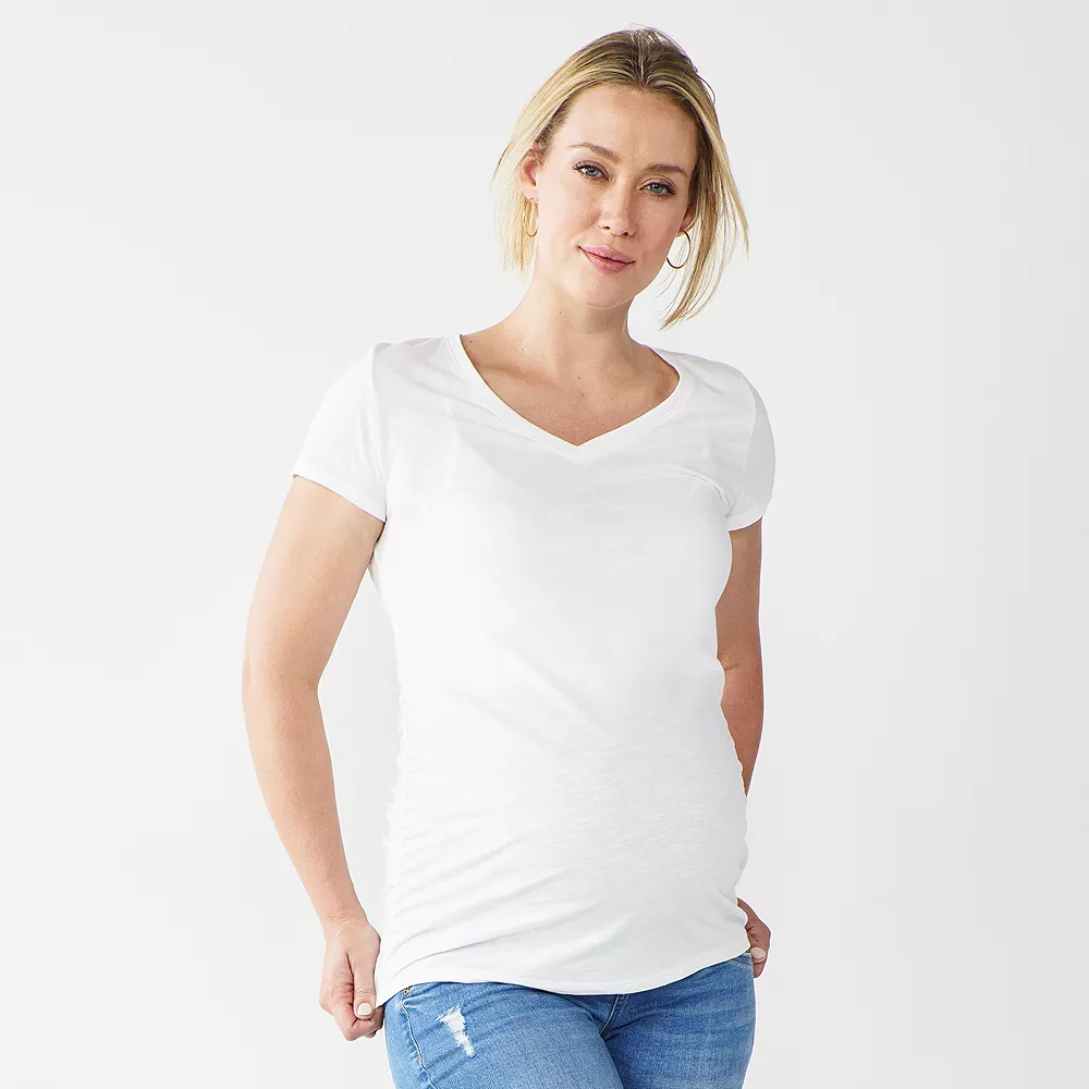 Maternity Sonoma Goods For Life® Essential V-Neck Tee 4 Maternity Sonoma Goods For Life® Essential V-Neck Tee - Image 2