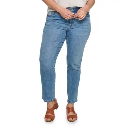Plus Size Sonoma Goods For Life® Premium Elastic-Waist Midrise Straight-Leg Jeans -Sonoma Clothing Store 4988856 Manor