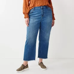 Plus Size Sonoma Goods For Life® Premium High-Waisted Straight-Leg Crop Jeans -Sonoma Clothing Store 4990293 Baytree