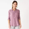 Women's Sonoma Goods For Life® Essential Everyday Button-Down Shirt 1 Women's Sonoma Goods For Life® Essential Everyday Button-Down Shirt -Sonoma Clothing Store 4991213 Lavender Texture