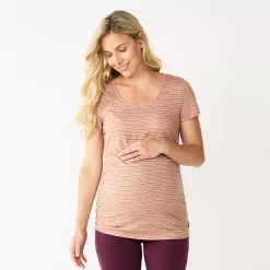 Maternity Sonoma Goods For Life® Essential Scoopneck Tee 32 Maternity Sonoma Goods For Life® Essential Scoopneck Tee -Sonoma Clothing Store 4998304 Brown Pink Stripe
