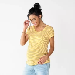 Maternity Sonoma Goods For Life® Essential Scoopneck Tee 34 Maternity Sonoma Goods For Life® Essential Scoopneck Tee -Sonoma Clothing Store 4998304 Micah Gold Stripe