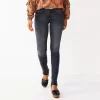 Petite Sonoma Goods For Life® Mid-Rise Skinny Jeans -Sonoma Clothing Store 5005587 Gray Raw Hem