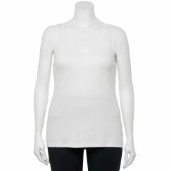Plus Size Sonoma Goods For Life® Everyday Rib Tank -Sonoma Clothing Store 5035582 White