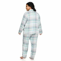 Plus Size Sonoma Goods For Life® Flannel Pajama Shirt & Pajama Pants Set -Sonoma Clothing Store 5146738 ALT