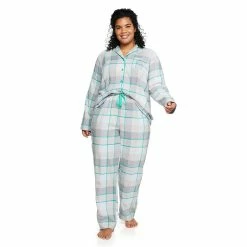 Plus Size Sonoma Goods For Life® Flannel Pajama Shirt & Pajama Pants Set -Sonoma Clothing Store 5146738 ALT2