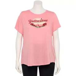Plus Size Sonoma Goods For Life® National Parks Graphic Tee -Sonoma Clothing Store 5212613 Yellowstone Light Pink