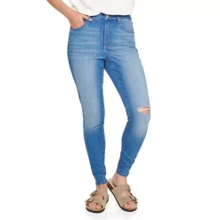 Petite Sonoma Goods For Life® High-Waisted Curvy Skinny Jeans -Sonoma Clothing Store 5214841 Weise Destructed