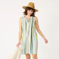Women's Sonoma Goods For Life® Pintuck Linen-Blend Dress -Sonoma Clothing Store 5215954 ALT2