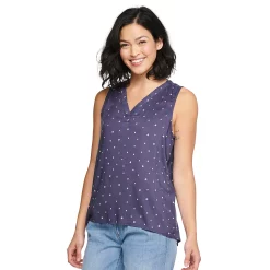 Petite Sonoma Goods For Life® Sleeveless V-Neck Top -Sonoma Clothing Store 5222594 Purple Floral