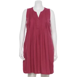 Plus Size Sonoma Goods For Life® Pintuck Linen-Blend Dress -Sonoma Clothing Store 5223428 Clematis Mauve