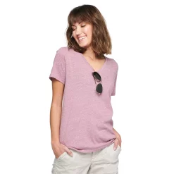 Petite Sonoma Goods For Life® Everyday Short Sleeve V-Neck Tee -Sonoma Clothing Store 5234230 Dusty Purple