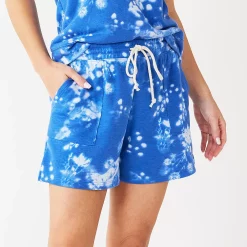 Women's Sonoma Goods For Life® French Terry Sweat Shorts 15 Women's Sonoma Goods For Life® French Terry Sweat Shorts -Sonoma Clothing Store 5234547 Blue Bleach Floral
