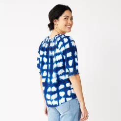 Women's Sonoma Goods For Life® Elbow Smock Neck Top -Sonoma Clothing Store 5235158 ALT