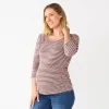 Maternity Sonoma Goods For Life® Essential Scoopneck Tee -Sonoma Clothing Store 5236820 Brown Stripe
