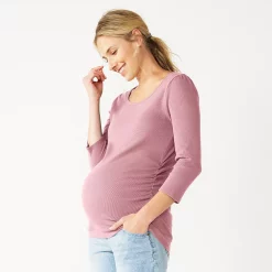 Maternity Sonoma Goods For Life® Essential Scoopneck Tee -Sonoma Clothing Store 5236820 Chic Mauve