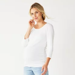 Maternity Sonoma Goods For Life® Essential Scoopneck Tee -Sonoma Clothing Store 5236820 Vital White