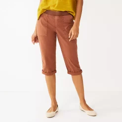 Women's Sonoma Goods For Life® Comfort Waist Pull-On Capri Pants -Sonoma Clothing Store 5237938 Cinnamon