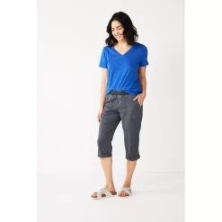 Women's Sonoma Goods For Life® Comfort Waist Pull-On Capri Pants -Sonoma Clothing Store 5237938 Dark Gray