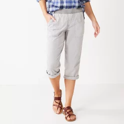 Women's Sonoma Goods For Life® Comfort Waist Pull-On Capri Pants -Sonoma Clothing Store 5237938 Light Gray