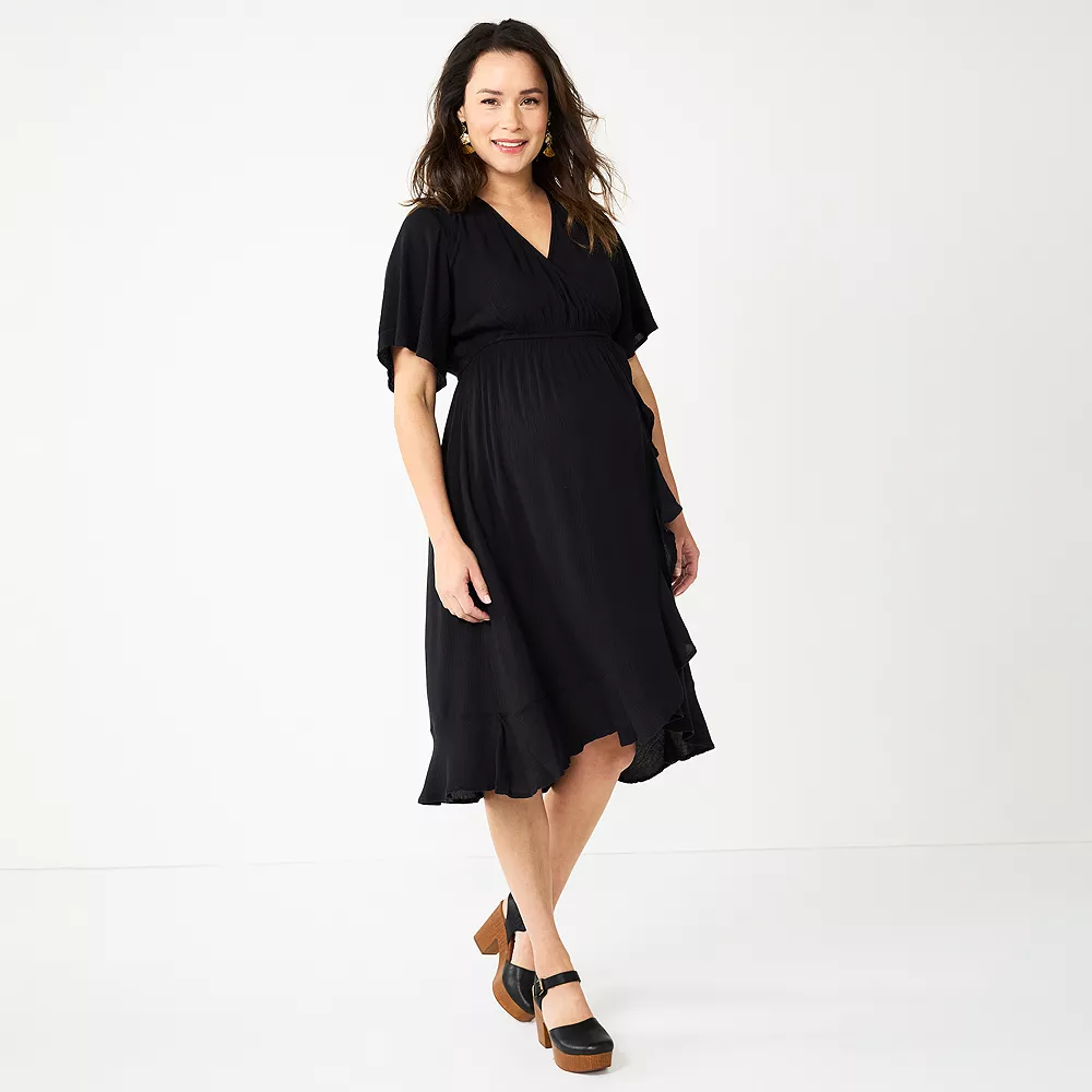 Maternity Sonoma Goods For Life® Flutter Sleeve Wrap Dress 6 Maternity Sonoma Goods For Life® Flutter Sleeve Wrap Dress - Image 4