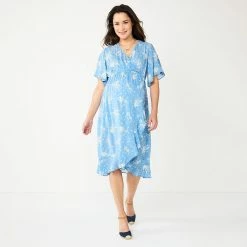 Maternity Sonoma Goods For Life® Flutter Sleeve Wrap Dress 12 Maternity Sonoma Goods For Life® Flutter Sleeve Wrap Dress -Sonoma Clothing Store 5241695 Blue Floral