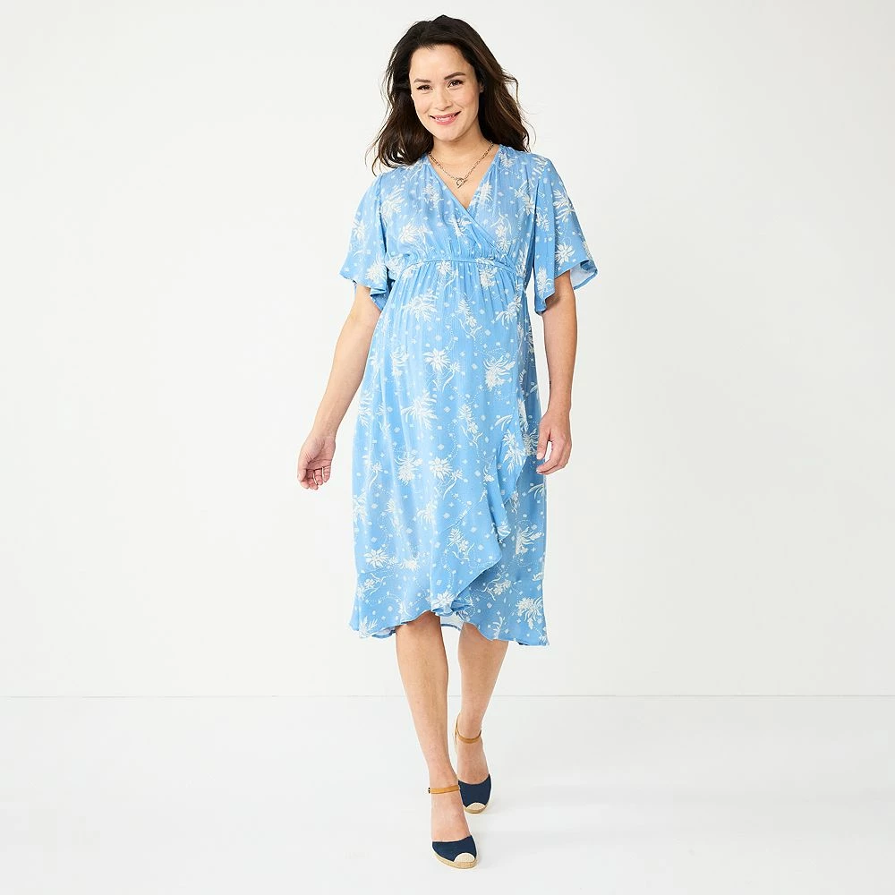 Maternity Sonoma Goods For Life® Flutter Sleeve Wrap Dress 7 Maternity Sonoma Goods For Life® Flutter Sleeve Wrap Dress - Image 5