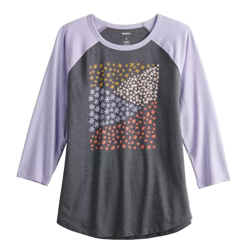 Women's Sonoma Goods For Life® Three Quarter Sleeve Baseball Graphic Tee 14 Women's Sonoma Goods For Life® Three Quarter Sleeve Baseball Graphic Tee - Image 12