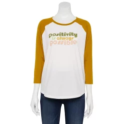 Women's Sonoma Goods For Life® Three Quarter Sleeve Baseball Graphic Tee 23 Women's Sonoma Goods For Life® Three Quarter Sleeve Baseball Graphic Tee -Sonoma Clothing Store 5242169 Ivory Positivity