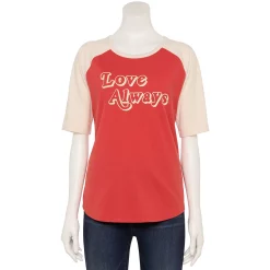 Women's Sonoma Goods For Life® Elbow Sleeve Baseball Graphic Tee -Sonoma Clothing Store 5242399 Love Always Red
