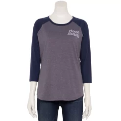 Women's Sonoma Goods For Life® Elbow Sleeve Baseball Graphic Tee -Sonoma Clothing Store 5242399 Purple Choose Kindness