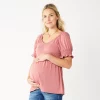 Maternity Sonoma Goods For Life® Smocked Sleeve Babydoll Top -Sonoma Clothing Store 5242675 Shabby Mauve