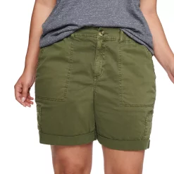 Plus Size Sonoma Goods For Life® Utility Bermuda Shorts -Sonoma Clothing Store 5242679 Olive