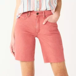 Women's Sonoma Goods For Life® High-Waist 9" Bermuda Jean Shorts -Sonoma Clothing Store 5244121 Antique Berry